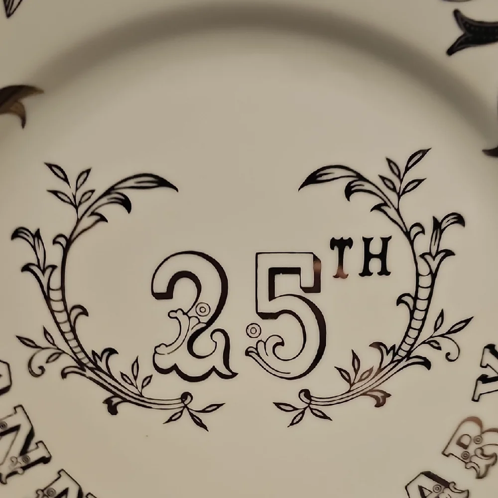 25th Anniversary Decorative Plate Vintage